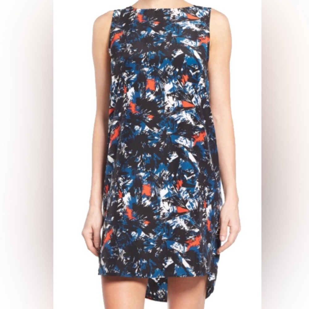 Halogen Multicolor Abstract Midi Dress